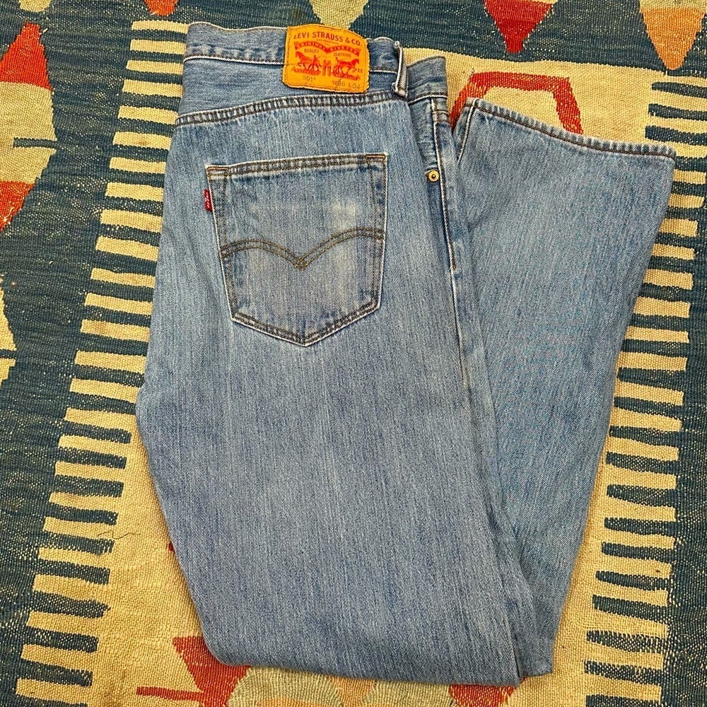 Y2K Vintage Levi's 501 Jeans Straight Fit Medium Wash 36w 34l Skater Baggy - Picture 6 of 16